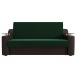 Прямой диван аккордеон Сенатор 140 зеленый\коричневый
