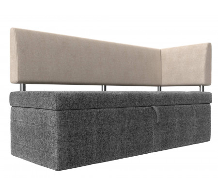Кухонный прямой диван Стоун с углом правый, Рогожка, Модель 107286