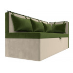 Кухонный диван Метро с углом Зеленый\Бежевый