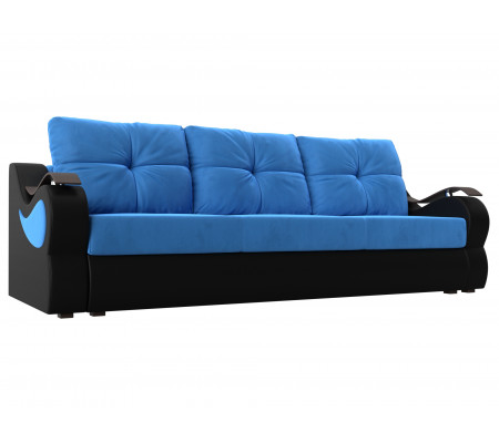Прямой диван Меркурий еврокнижка, Велюр, Экокожа, Модель 111368