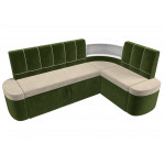 Кухонный угловой диван Тефида бежевый\зеленый