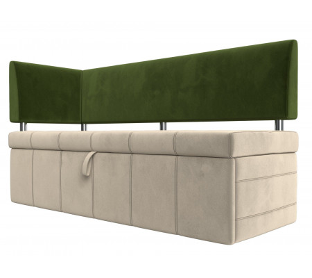 Кухонный прямой диван Стоун с углом левый, Микровельвет, Модель 107273L