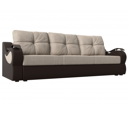 Прямой диван Меркурий еврокнижка, Рогожка, Экокожа, Модель 100486