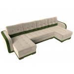 П-образный диван Марсель бежевый\зеленый