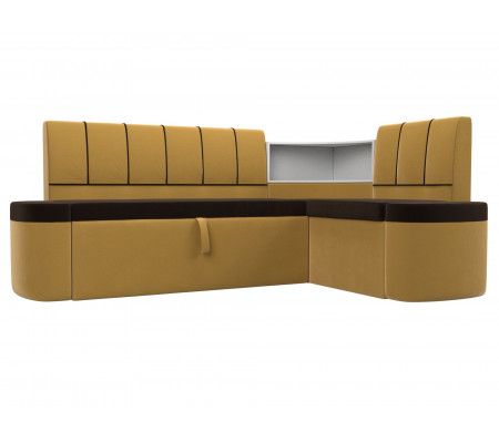 Кухонный угловой диван Тефида правый угол, Микровельвет, Модель 107522