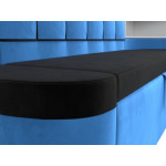 Кухонный угловой диван Тефида черный\голубой