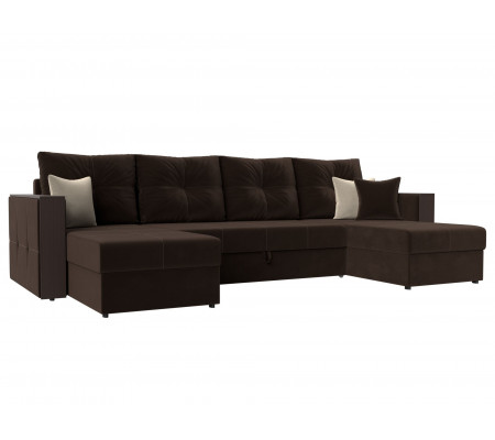 П-образный диван Валенсия, Микровельвет, Модель 31444