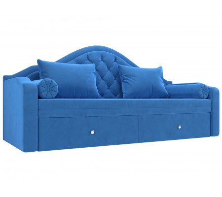 Прямой диван софа Сойер, Велюр, Модель 100578