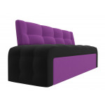 Кухонный прямой диван Люксор черный\фиолетовый
