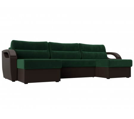 П-образный диван Форсайт, Велюр, Экокожа, Модель 111713