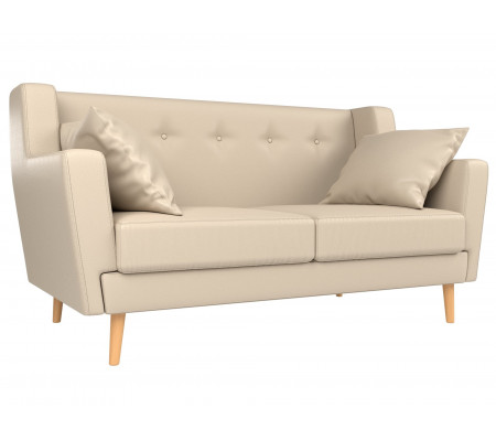 Прямой диван Брайтон 2, Экокожа, Модель 108933