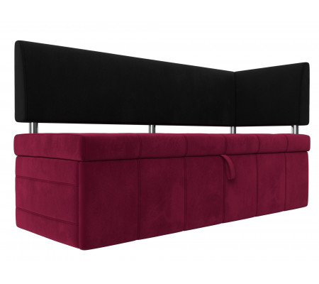 Кухонный прямой диван Стоун с углом правый, Микровельвет, Модель 115935