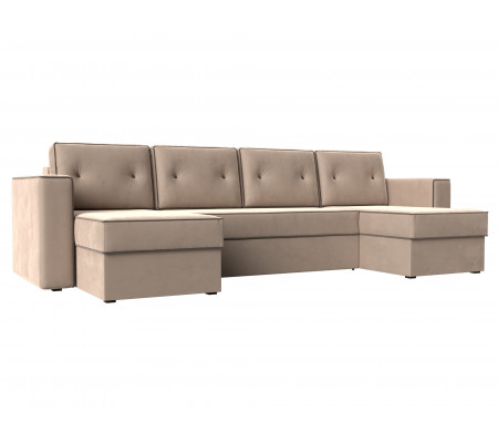 П-образный диван Принстон, Велюр, Модель 110870