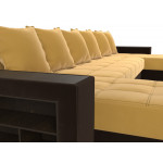 П-образный диван Дубай полки слева, Микровельвет, Модель 110600
