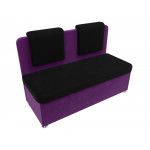 Кухонный прямой диван Маккон 2-х местный черный\фиолетовый