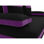 Прямой диван Каир черный\фиолетовый