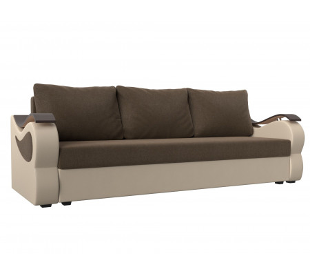 Прямой диван Меркурий лайт, Рогожка, Экокожа, Модель 112947