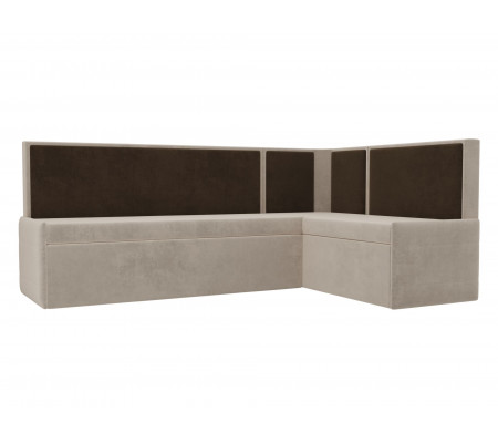 Кухонный угловой диван Кристина правый угол, Велюр, Модель 118454