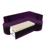 Кухонный угловой диван Токио Фиолетовый\Черный