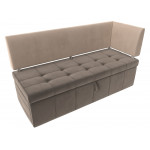Кухонный прямой диван Стоун с углом правый, Велюр, Модель 115929