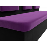 Кухонный прямой диван Маккон 3-х местный Фиолетовый\Черный