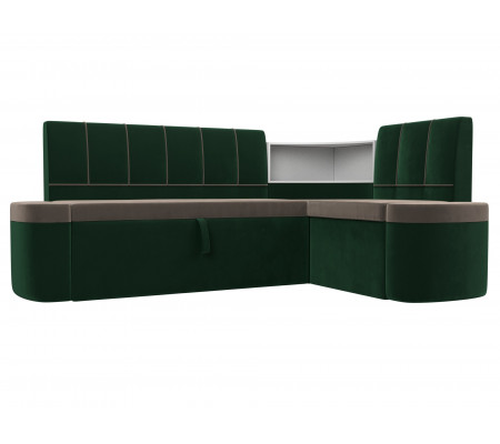 Кухонный угловой диван Тефида правый угол, Велюр, Модель 107510