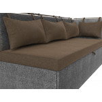 Кухонный диван Метро с углом коричневый\Серый