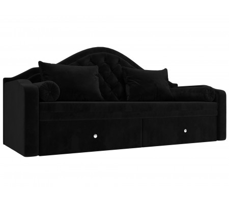Прямой диван софа Сойер, Велюр, Модель 100579