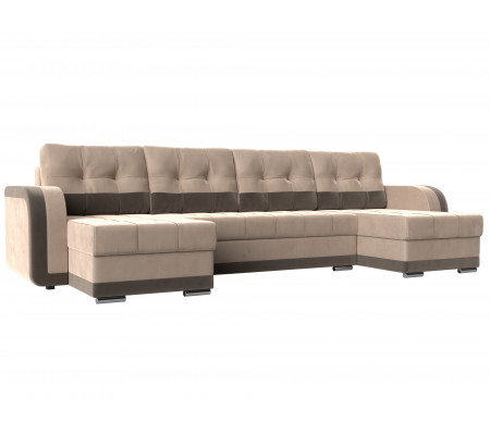П-образный диван Марсель, Велюр, Модель 110034