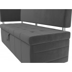 Кухонный прямой диван Стоун с углом левый, Велюр, Модель 107270L