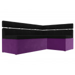 Кухонный угловой диван Классик черный\фиолетовый