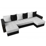 П-образный диван Венеция Белый\Черный