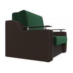 Прямой диван аккордеон Сенатор зеленый\коричневый