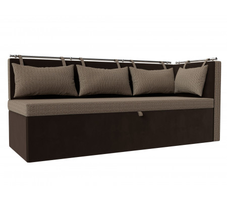 Кухонный диван Метро с углом справа, Рогожка, Микровельвет, Модель 105034