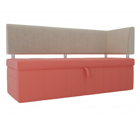 Кухонный прямой диван Стоун с углом правый, Микровельвет, Модель 107277