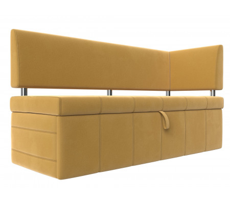 Кухонный прямой диван Стоун с углом правый, Микровельвет, Модель 115936