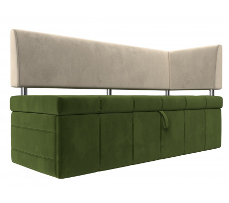 Кухонный прямой диван Стоун с углом правый, Микровельвет, Модель 107276