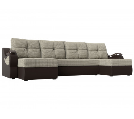 П-образный диван Меркурий, Рогожка, Экокожа, Модель 100334