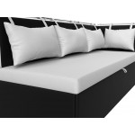 Кухонный диван Метро с углом Белый\Черный