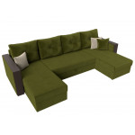 П-образный диван Валенсия Зеленый