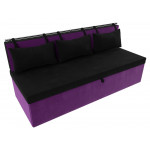 Кухонный прямой диван Метро черный\фиолетовый