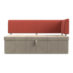 Кухонный прямой диван Стоун с углом правый, Микровельвет, Модель 117770