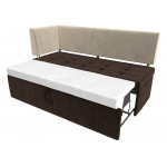 Кухонный прямой диван Стоун с углом левый, Микровельвет, Модель 107278L