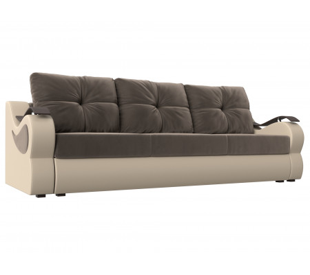 Прямой диван Меркурий еврокнижка, Велюр, Экокожа, Модель 111362