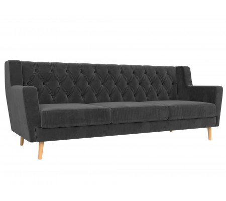 Прямой диван Брайтон 3 Люкс, Велюр, Модель 108969