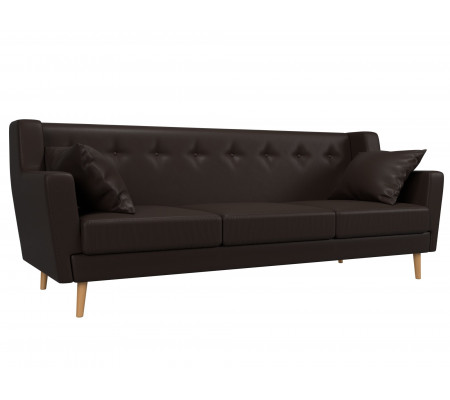 Прямой диван Брайтон 3, Экокожа, Модель 109169