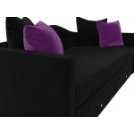 Детский прямой диван Дориан черный\фиолетовый