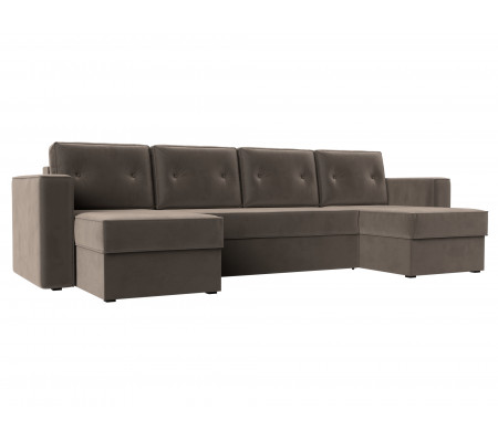 П-образный диван Принстон, Велюр, Модель 110859