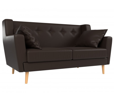 Прямой диван Брайтон 2, Экокожа, Модель 108935