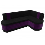 Кухонный угловой диван Токио черный\фиолетовый